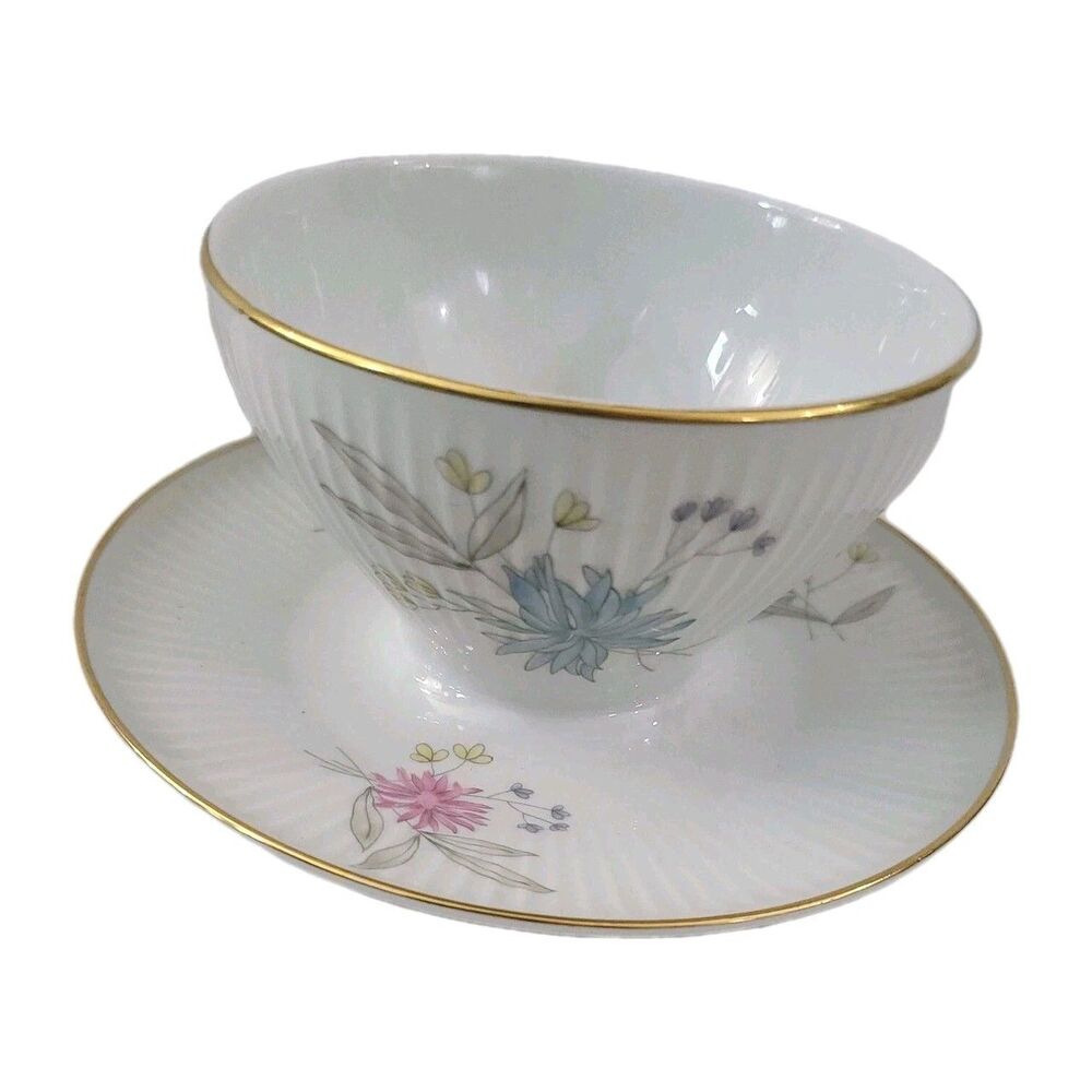 Rosenthal Gravy Boat Thomas Germany Floral Pattern Porcelain #7507 VTG